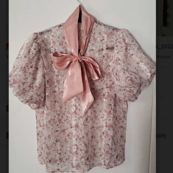 Fancy Pink Satin Floral Shirt - Picture 1 of 3